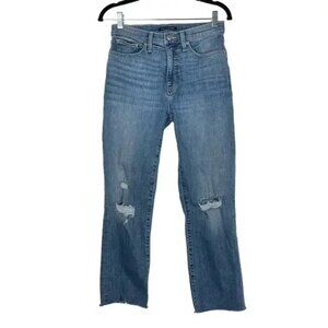 Lucky Brand Jeans Women's Size 8/29R Zoe High Rise Straight Distressed Raw Hem